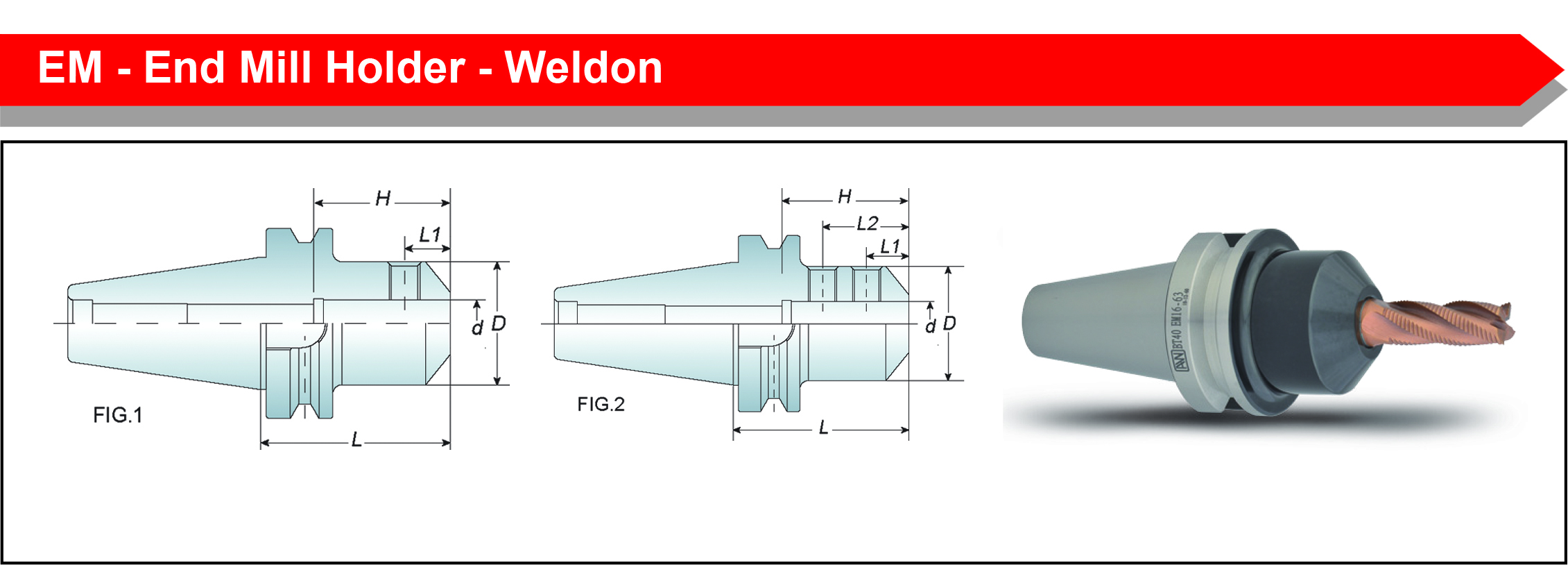 EM - End Mill Holder - Weldon
