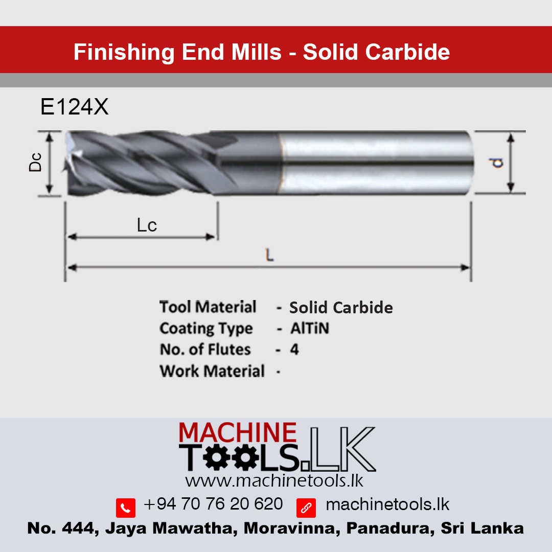 Finishing End Mill-15.0 MM Solid Carbide E124X