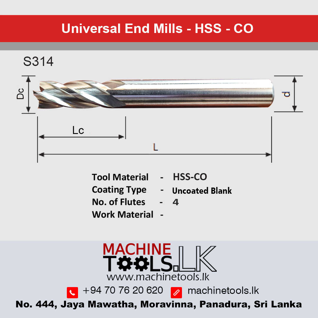 Finishing End Mill-6.0 MM HSS-Co S314