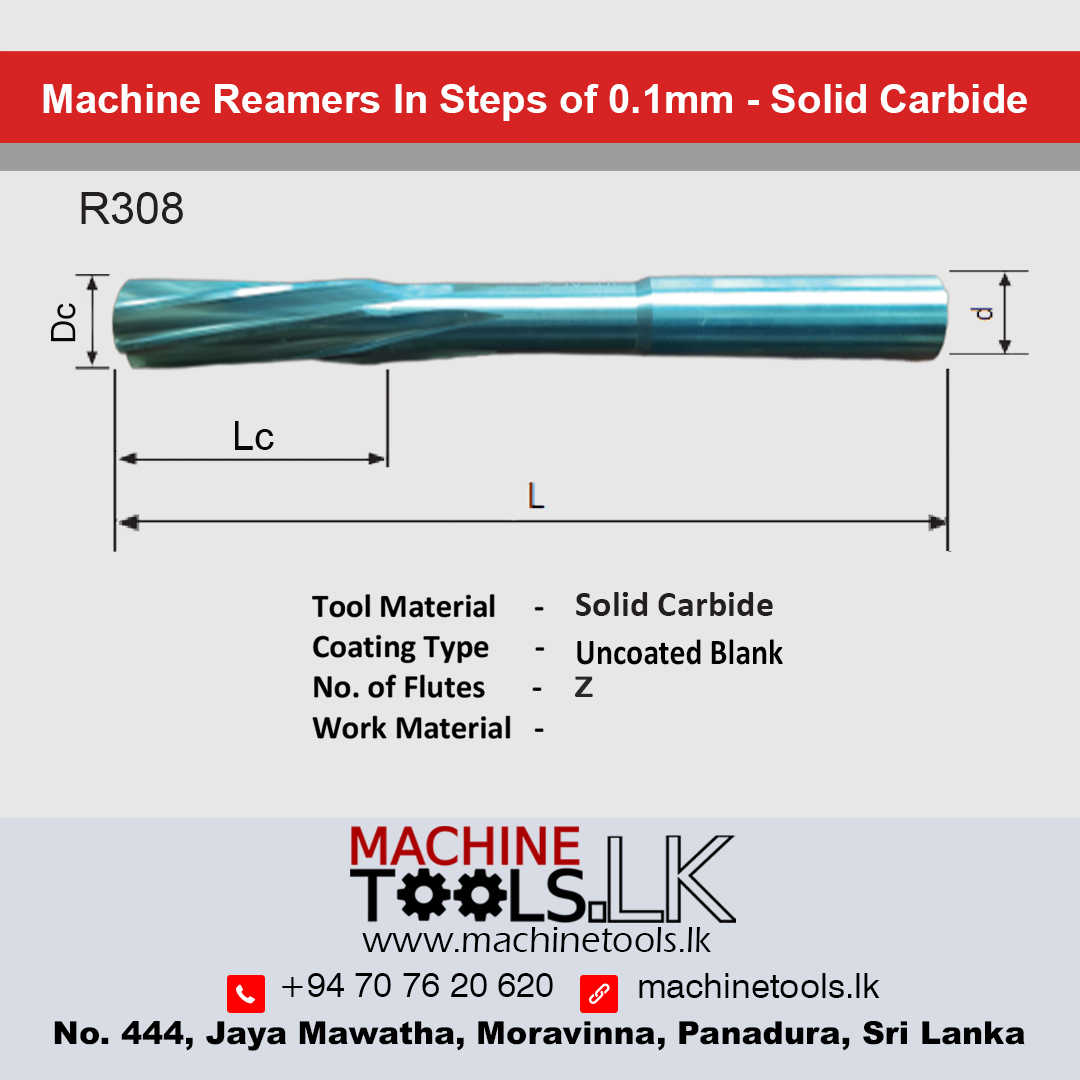 Machine Reamers-4.5 MM Solid Carbide R308