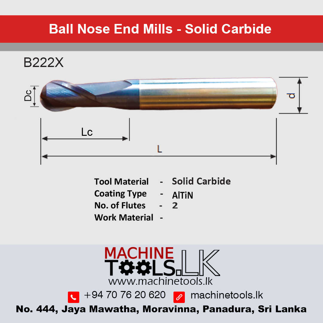 Ball Nose End Mill-0.8 MM Solid Carbide B222X
